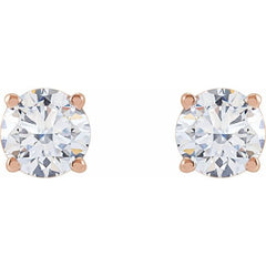 14K Rose 1 1/4 CTW Lab-Grown Diamond Stud Earrings