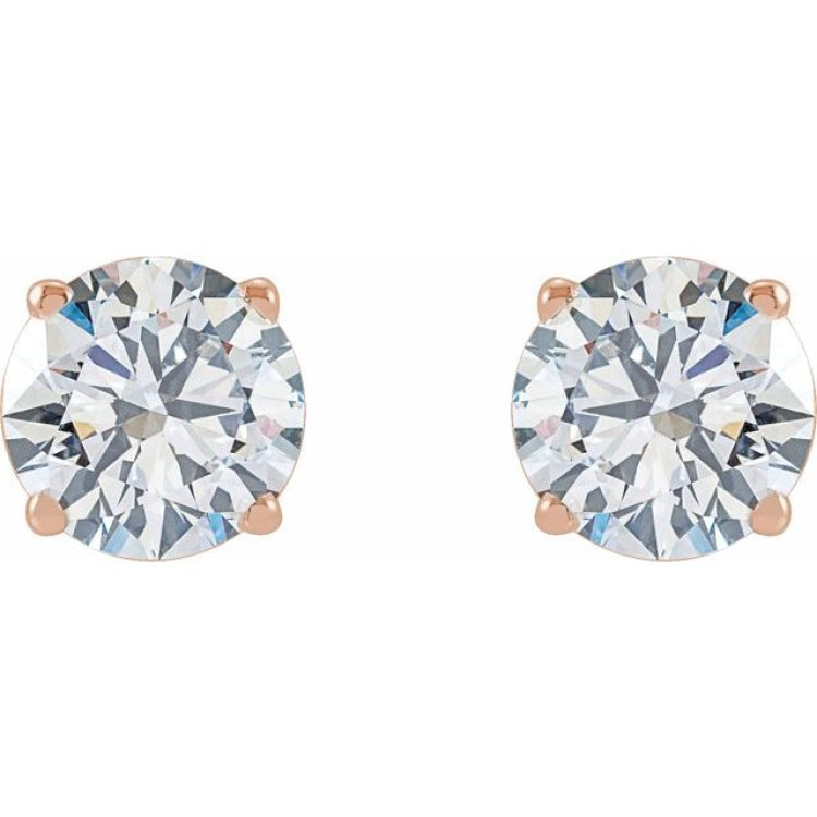 14K Rose 1 1/2 CTW Lab-Grown Diamond Stud Earrings