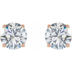 14K Rose 1 1/2 CTW Lab-Grown Diamond Stud Earrings