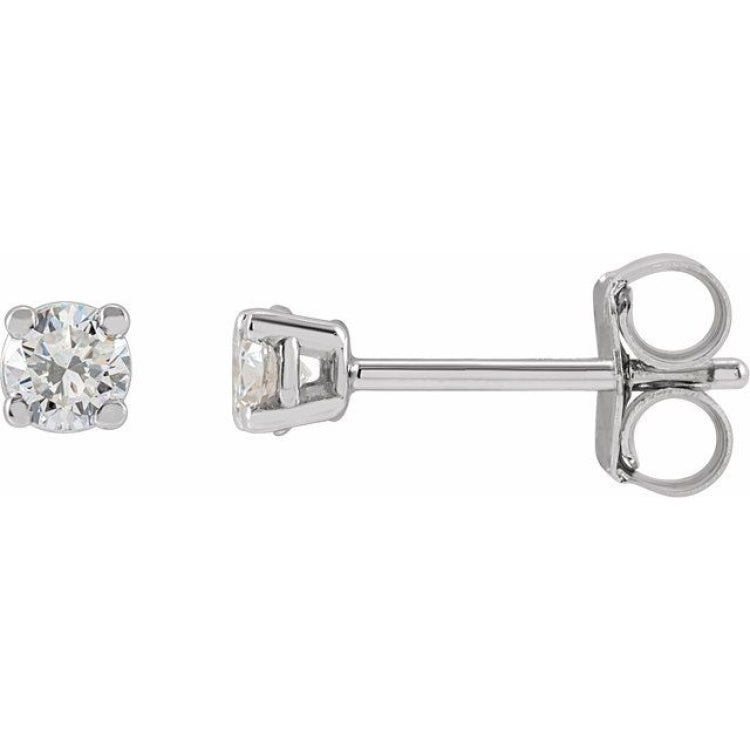 14K White 1/5 CTW Lab-Grown Dimaond Stud Earrings