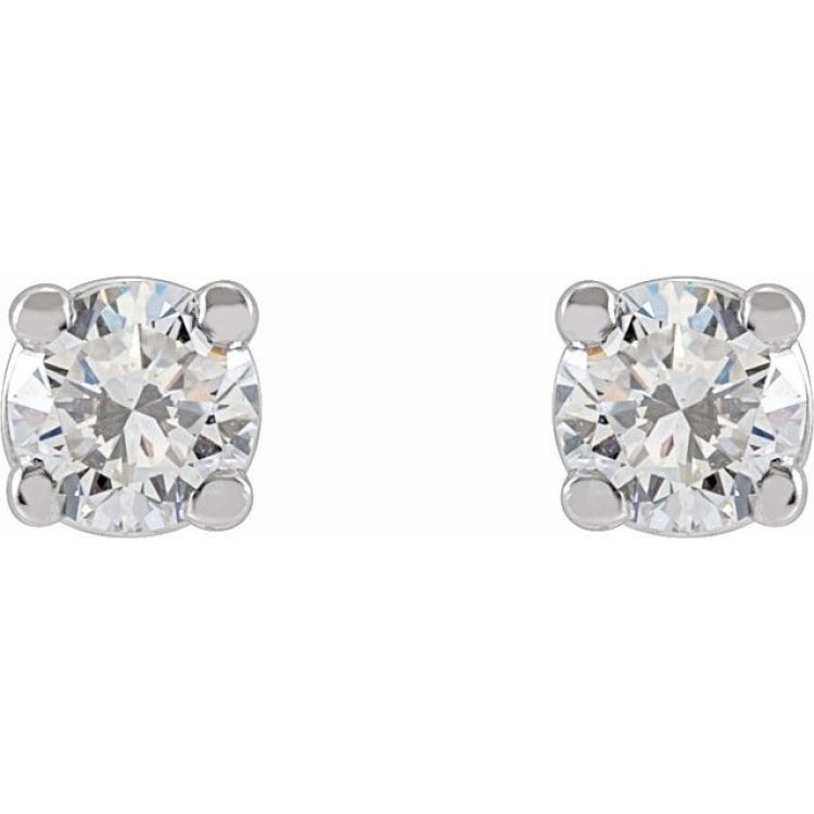 14K White 1/5 CTW Lab-Grown Dimaond Stud Earrings