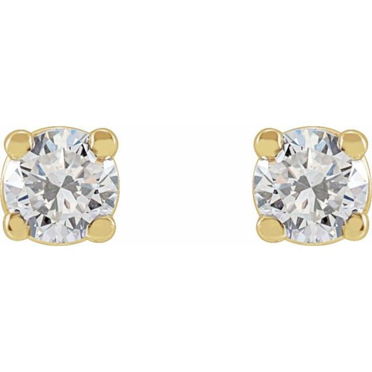 14K Yellow 1/4 CTW Lab-Grown Diamond Stud Earrings