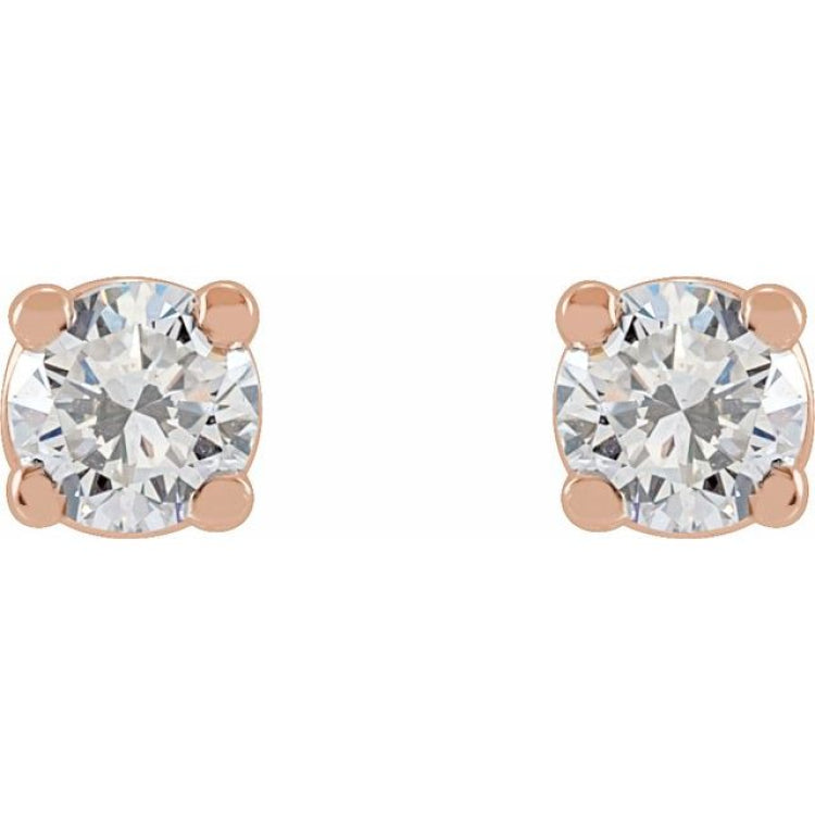 14K Rose Gold 1/4 CTW Lab-Grown Diamond Earrings