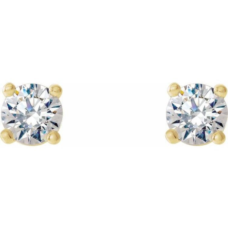 14K Yellow 1/3 CTW Lab-Grown Diamond 4-Prong Stud Earrings