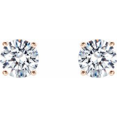 14K Rose 1/2 CTW Lab-Grown Diamond 4-Prong Stud Earrings