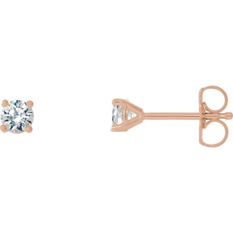 14K Rose Gold 5/8 CTW Lab-Grown Diamond 4-Prong Stud Earrings