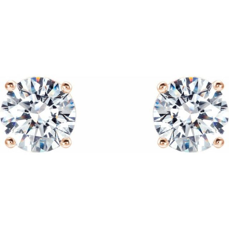 14K Rose Gold 5/8 CTW Lab-Grown Diamond 4-Prong Stud Earrings