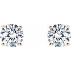 14K Rose Gold 5/8 CTW Lab-Grown Diamond 4-Prong Stud Earrings