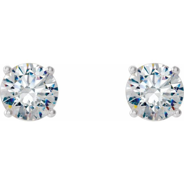 14K White Gold 1 CTW Lab-Grown Diamond 4-Prong Stud Earrings