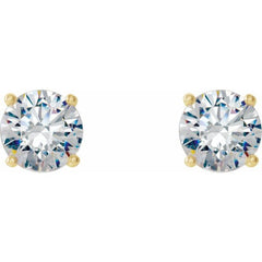14K Yellow Gold 1 1/2 CTW Lab-Grown Diamond 4-Prong Stud Earrings