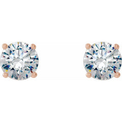 14K Rose Gold 2 CTW Lab-Grown Diamond 4-Prong Stud Earrings