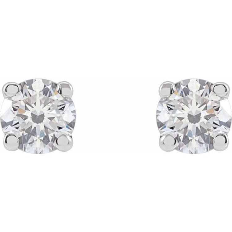 14K White Gold 1/8 CTW Lab-Grown Diamond Earrings