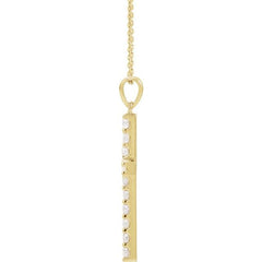 14K Yellow 5/8 CTW Lab-Grown Diamond Cross 18" Necklace