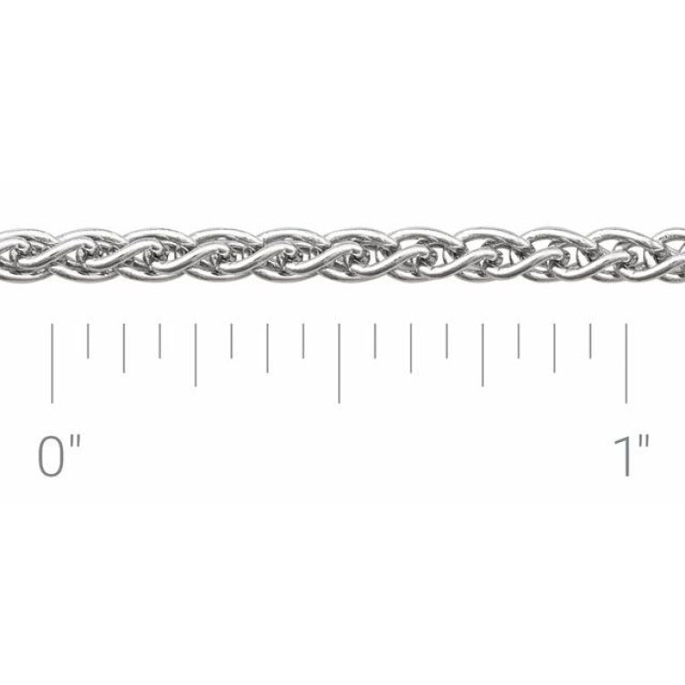 Sterling Silver 2.4 mm Wheat Chain by the Inch