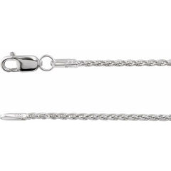 14K White 1.25 mm Wheat 18" Chain