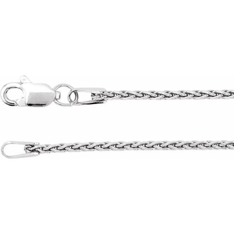 14K White 1.25 mm Wheat 20" Chain
