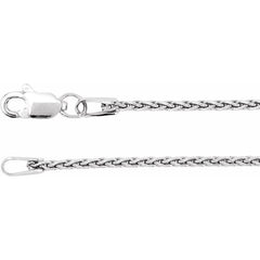 14K White 1.25 mm Wheat 20" Chain