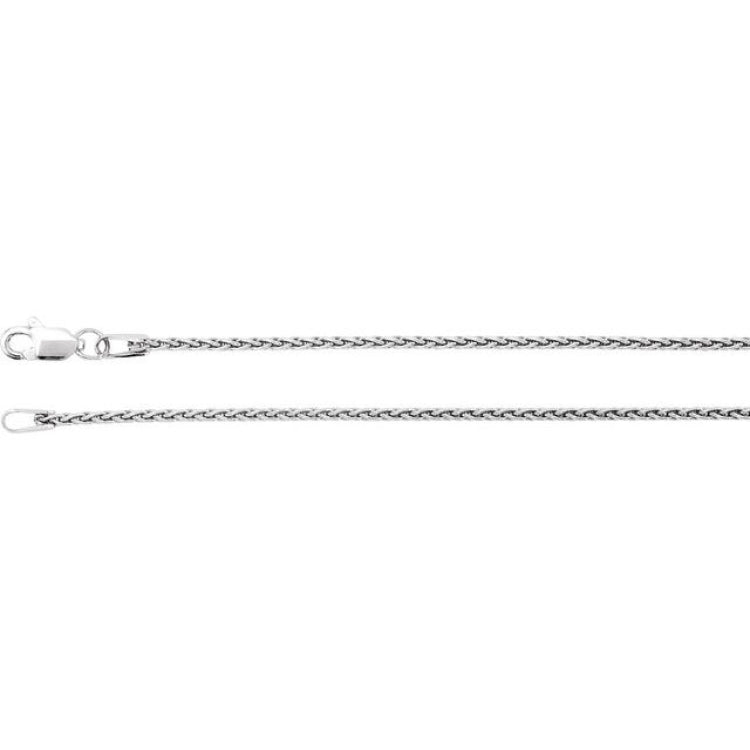 14K White 1.25 mm Wheat 20" Chain