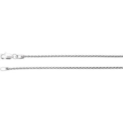 14K White 1.25 mm Wheat 20" Chain