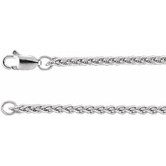 14K White 2.4 mm Wheat 20" Chain
