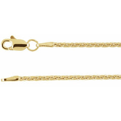14K Yellow 1.5 mm Wheat 18" Chain