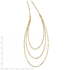 14k Polished Triple Strand Necklace