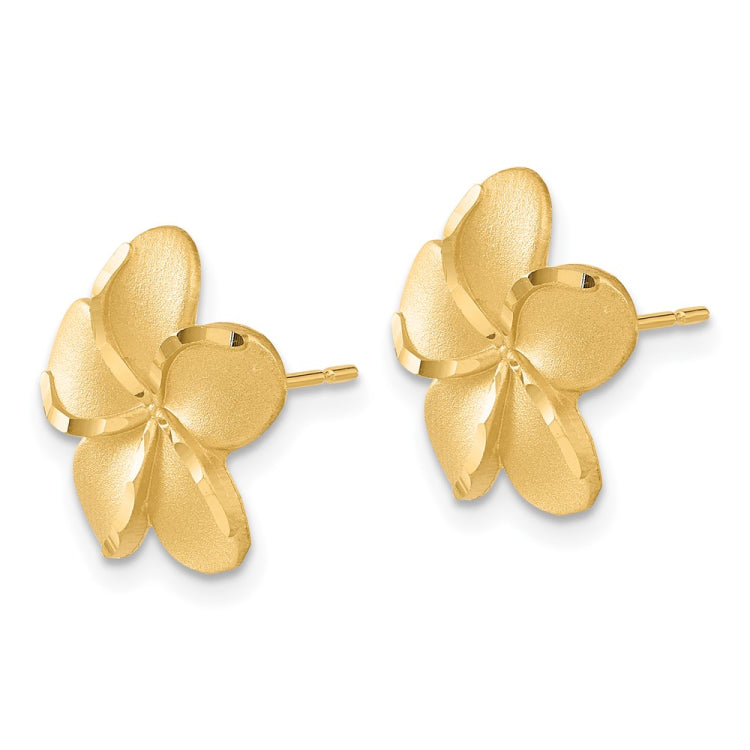 14k Plumeria French Wire Earrings