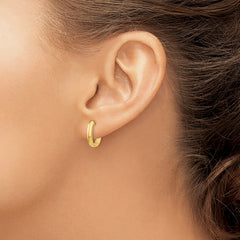 14k Oval Hinged Hoop Earrings