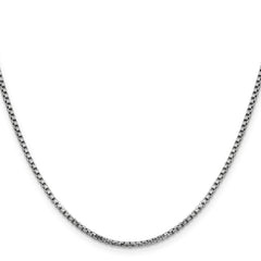 14K White Gold 24 inch 1.75mm Semi-Solid Round Box with Lobster Clasp Chain