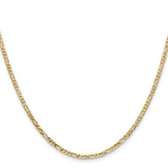 14K 16 inch 2.25mm Flat Figaro with Lobster Clasp Chain