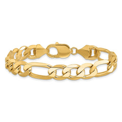 14K 9 inch 10mm Flat Figaro with Lobster Clasp Chain