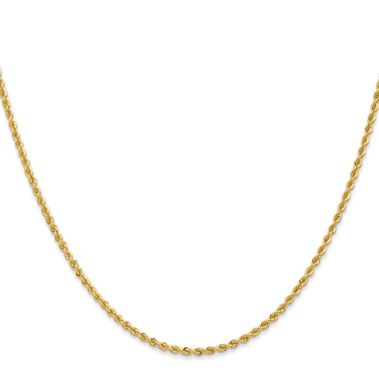 14K 26 inch 2mm Regular Rope with Lobster Clasp Chain