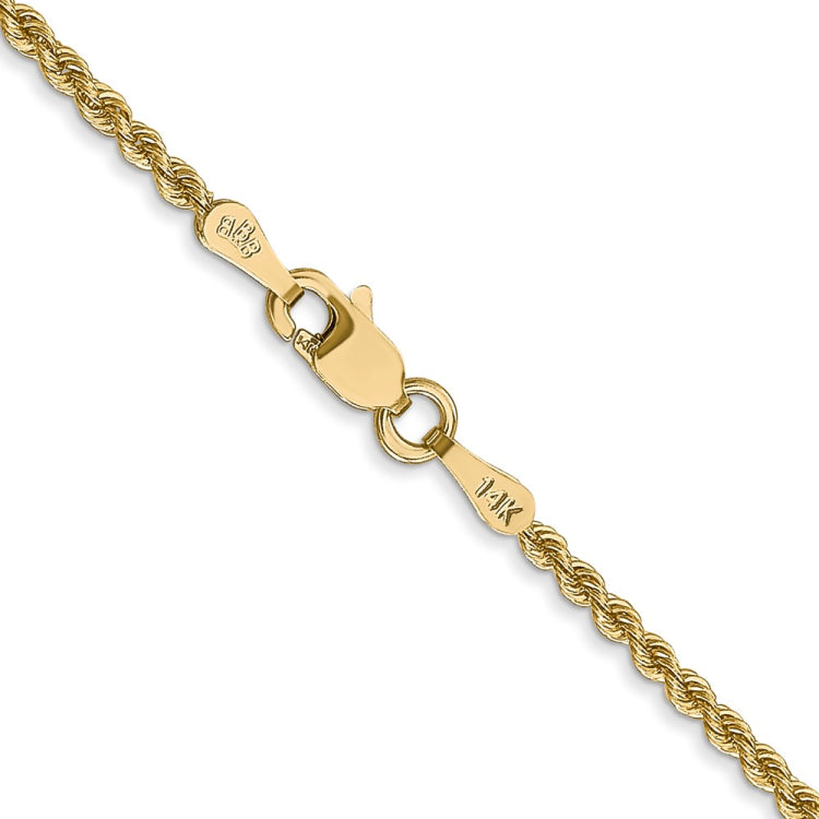 14K 26 inch 2mm Regular Rope with Lobster Clasp Chain