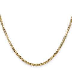 14K 24 inch 2.45mm Semi-Solid Round Box with Lobster Clasp Chain