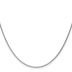 14K White Gold 24 inch 1mm Round Open Link Cable with Lobster Clasp Chain