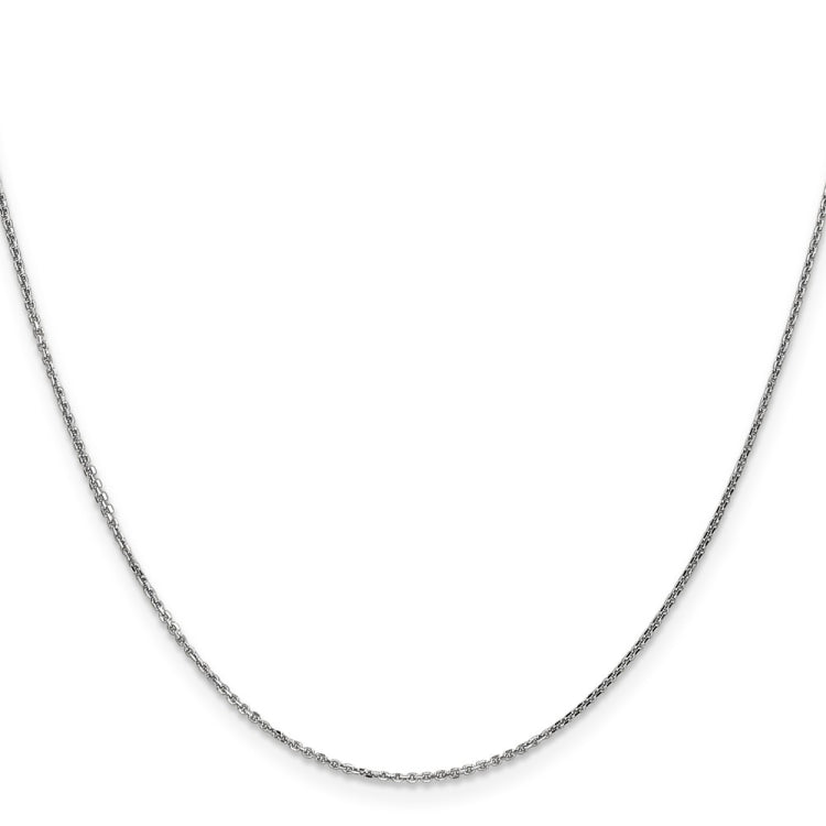 14K White Gold 24 inch .95mm Diamond-cut Cable with Lobster Clasp Chain