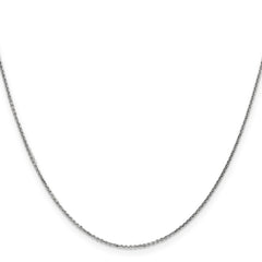 14K White Gold 24 inch .95mm Diamond-cut Cable with Lobster Clasp Chain