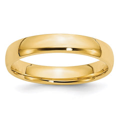 14k Yellow Gold 4mm Lightweight Comfort Fit Wedding Band Size 8