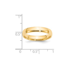 14k Yellow Gold 4mm Lightweight Comfort Fit Wedding Band Size 8