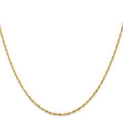 14K 18 inch 1.5mm Extra Light Diamond-cut Rope with Lobster Clasp Chain