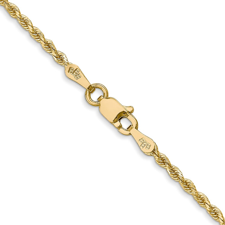 14K 18 inch 1.75mm Diamond-cut Rope with Lobster Clasp Chain