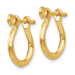 14k  3D Shackle Link Screw Earrings