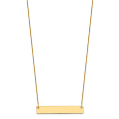 10K Medium Polished Blank Bar Necklace