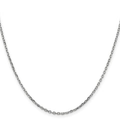 14K White Gold 20 inch 1.8mm Diamond-cut Round Open Link Cable with Lobster Clasp Chain