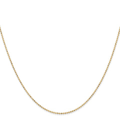 14K 16 inch 1.2mm Diamond-cut Beaded with Lobter Clasp Pendant Chain