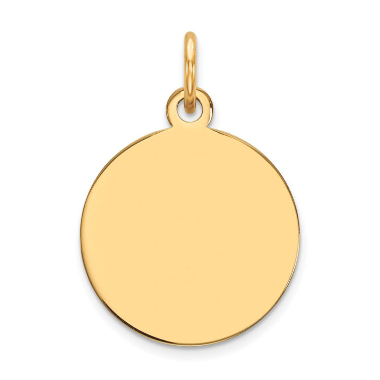 14k Plain .027 Gauge Circular Engravable Disc Charm