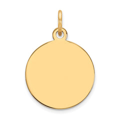 14k Plain .027 Gauge Circular Engravable Disc Charm