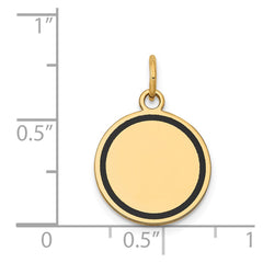 14k w/Enamel .027 Gauge Circular Engravable Disc Charm