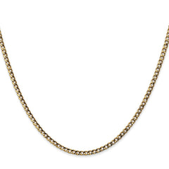 14K 20 inch 2.5mm Semi-Solid Curb with Lobster Clasp Chain