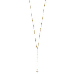14k Polished Rosary 24 inch Necklace